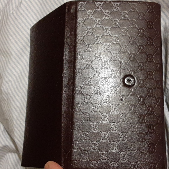 NWOT Gucci Brown Leather Logo Sunglass Case main image 9